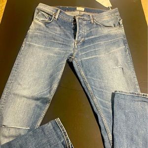 Hudson Jeans Men's Sartor Relaxed Skinny Leg Jeans Distressed Torn Denim Doty